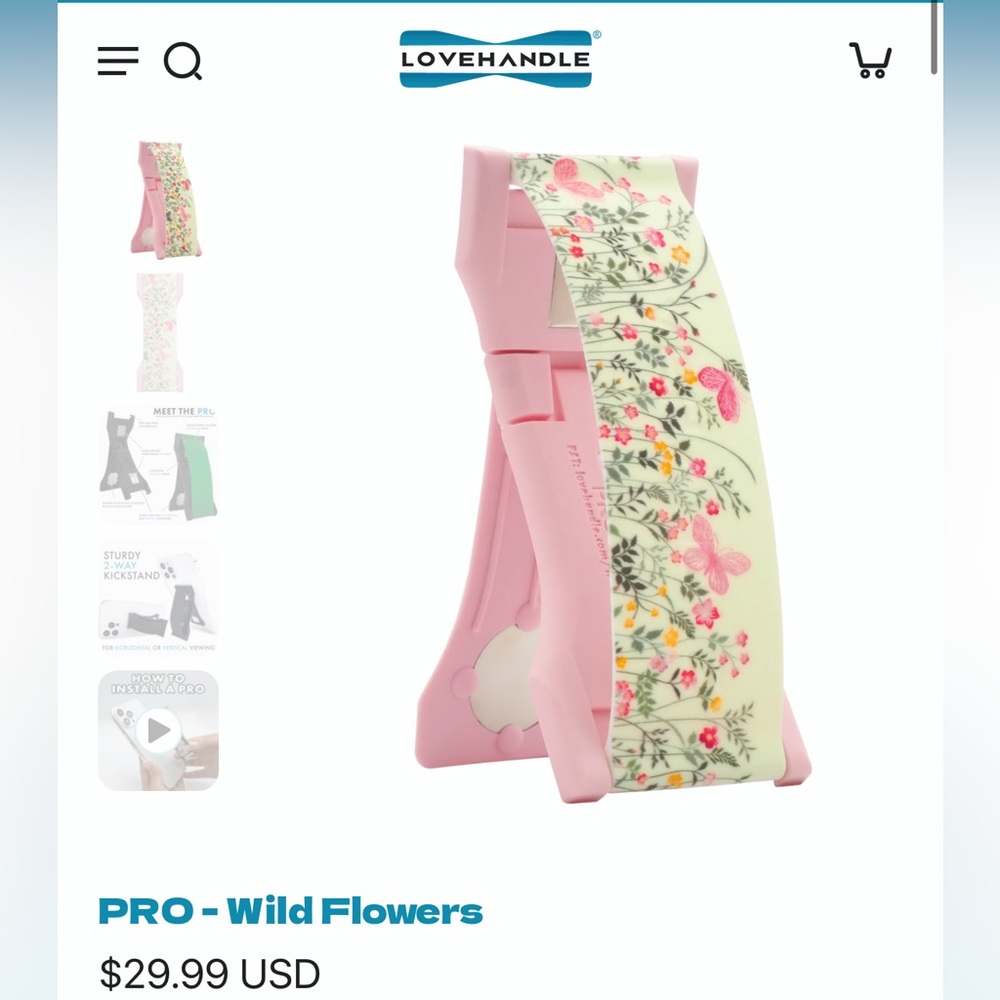 PRO - Pink Wild Flowers Phone Grip